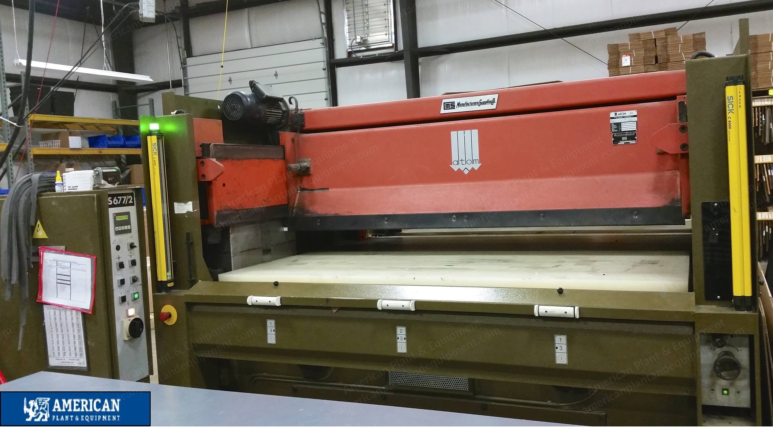 Atom, S-677/2, Receding Head Hydraulic Die Cutter, 77 Ton Capacity, 78x31.5in Work Area