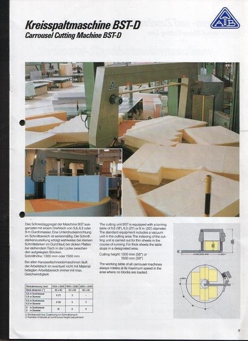 Albrecht Baumer, BST-D 6.3, 1986, Carrousel Cutting and Splitting Machine Package, 1300mm Cutting Height, Vacuum Table