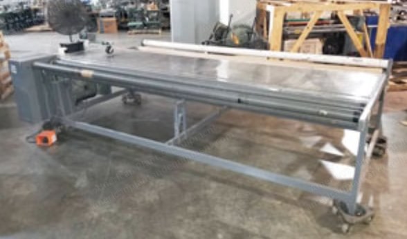Flat Table Top Rewind Machine, 120" Fabric Width, Cradle Unwind, Cradle Rewind, 110V