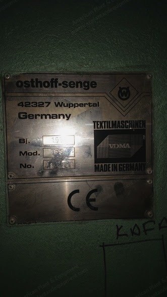 Osthoff Singeing Machine, 1988, Working Width 2400mm
