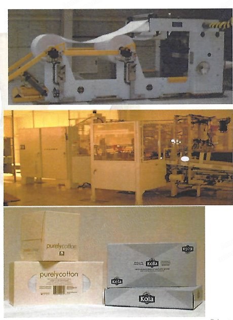 Ocean, CH-288-7-T, Facial Tissue Interfolder Line, 53" Web Width, 8" Cut-Off Length, 120 mpm