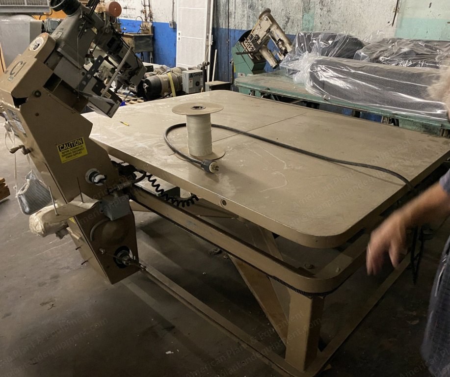 United, Singer 300W, Tape Edge Machine, 60x80" Queen Table, Under Power Electric Feed, Maximum Mattress Height 20"