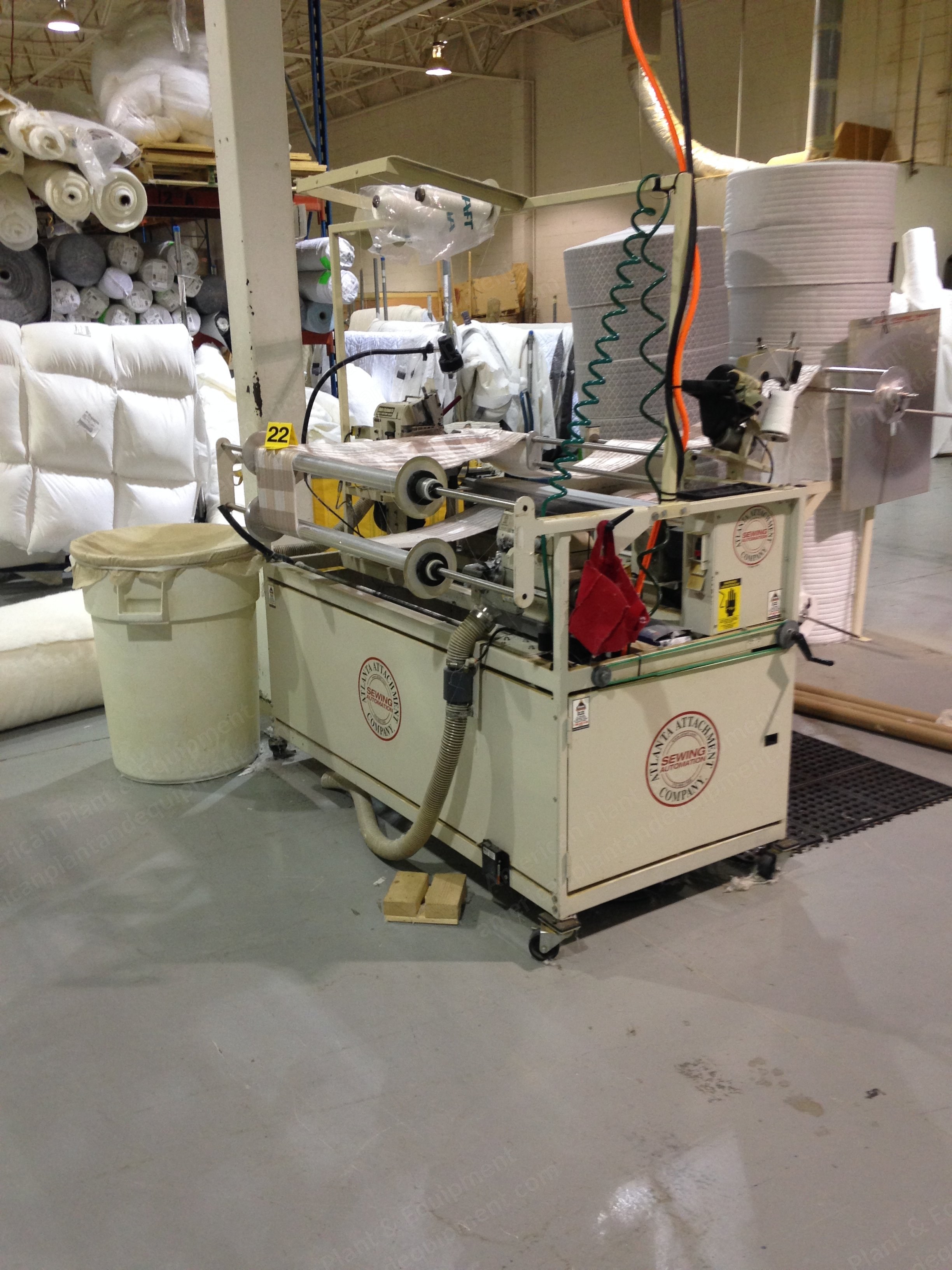 Atlanta Attachment, 1961 - 500F, Double Serger Flanger, 37 inch Max Distance, Fabric Unwinder