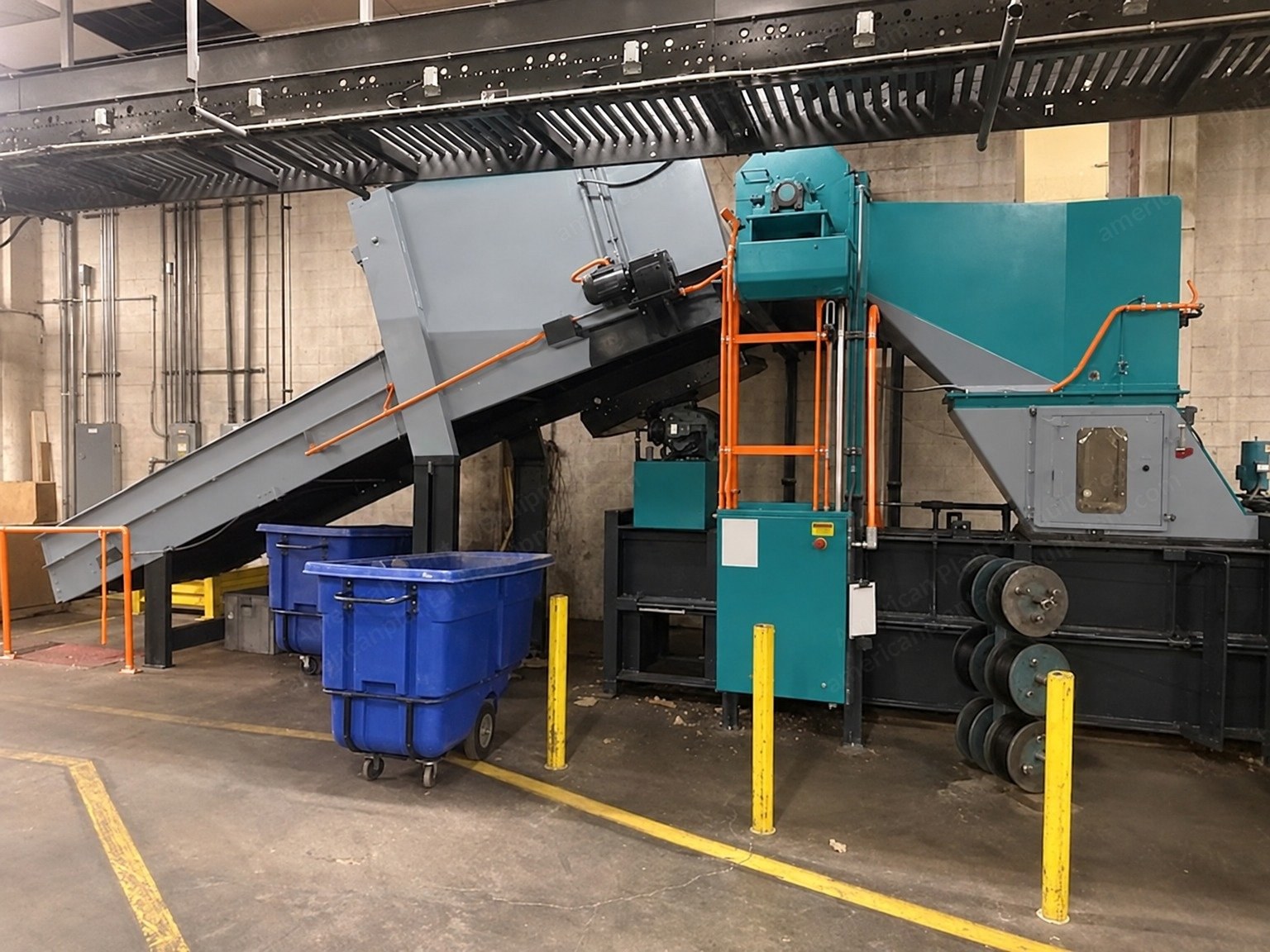 Maren, 72-S-0E-75, Horizontal Auto-Tie Baler, 40 HP, with 20 ft Conveyor and Shredder