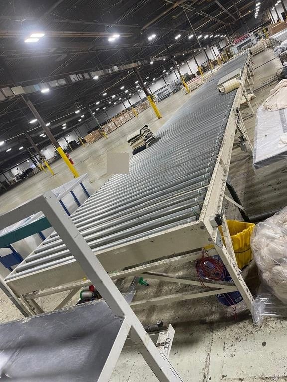 Powered Roller Conveyor, 145 ft Long, 90 in Wide, 3 ft High
