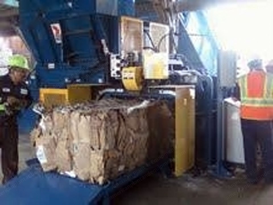 American, W1028-T75, Two-Ram Baler, 2x 75 HP Motors, 12" Main Cylinder, 8.5" Eject, 14-16 TPH