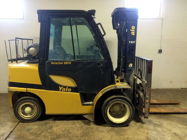 Yale, GLC060VX, 2011, 6000 lb Capacity, 85 to 190 Inches Triple Mast, Sideshifter