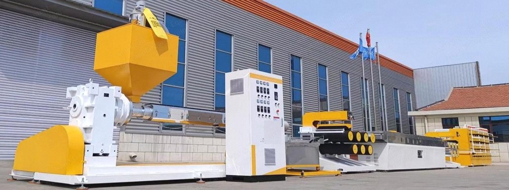 NovaStar, SF142, Plastic Extrusion Line, 90mm Screw, with Melt Pump, 120-Unit Bobbin Winder