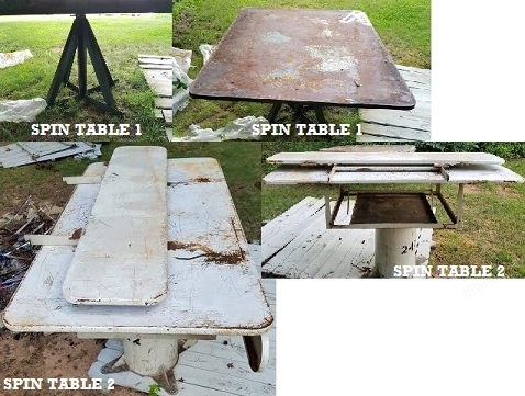 Gribetz, Spin Tables, 52x72.5 Inches and 74.5x59.5 Inches, Adjustable Height
