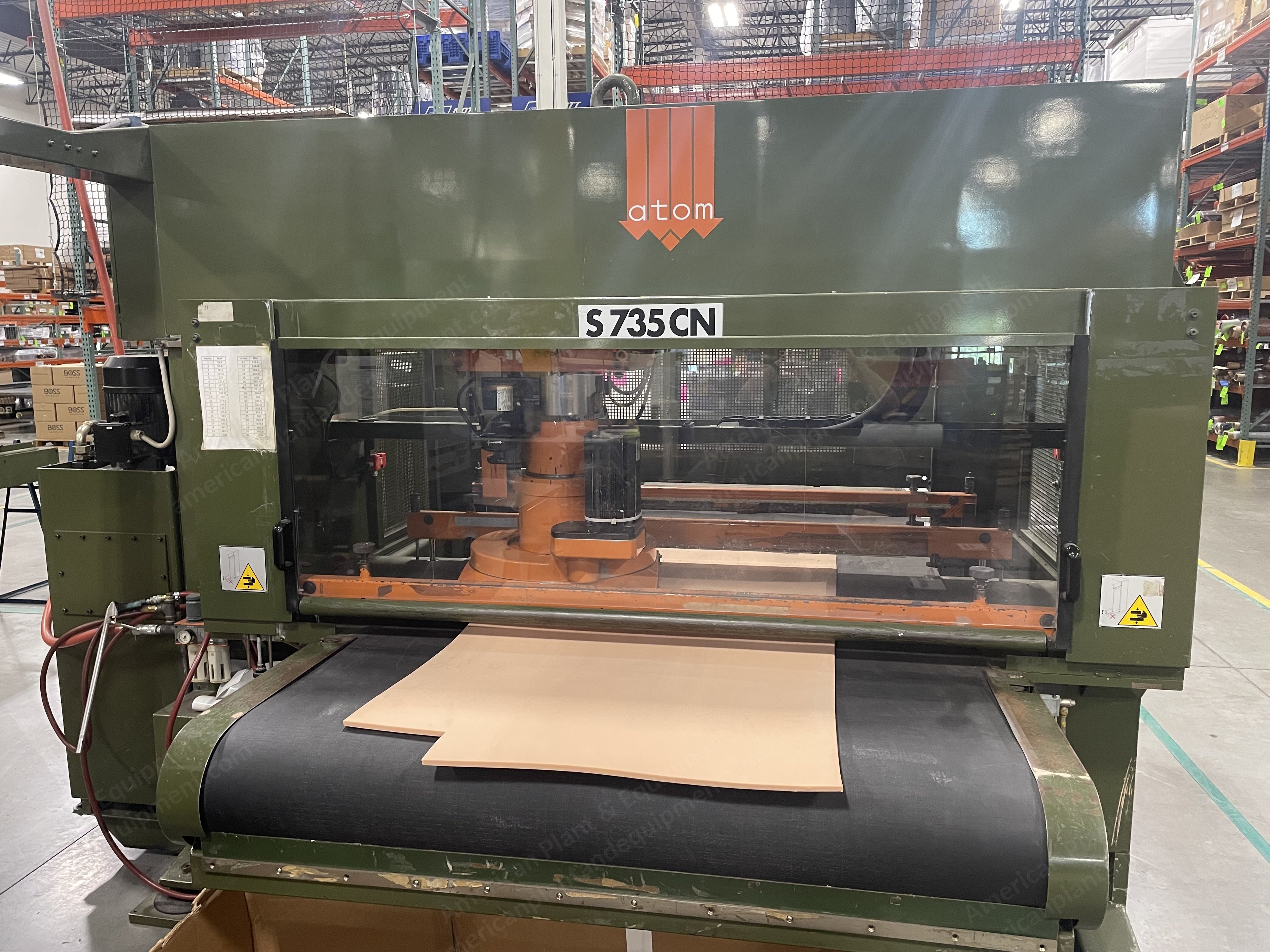 Atom, S735CN, 1999, 35 Tons, 78" Maximum Cutting Width, Drag/Belt Feed Conveyor System