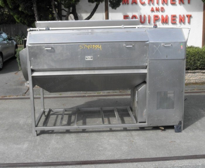 Ron Bichel, Stainless Steel Peeler, 28x70 Inch, Abrasive, Screw Conveyor