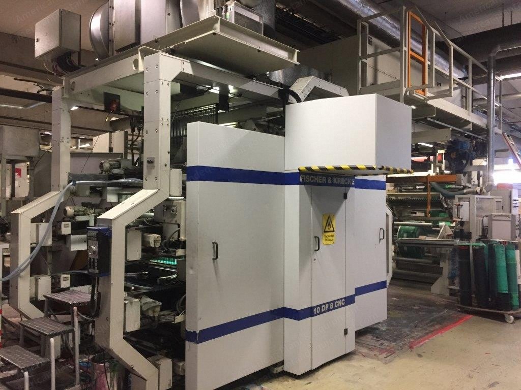 F&K, 10 DF, 1997, 8 Colors, 900mm Max Printing Width, 350m/min
