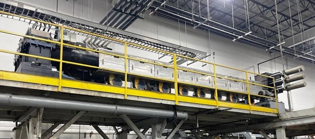 Varemac, PP Staple Fiber Extrusion Line, 1997, 200mm Extruder, 655 HP, 8 Positions