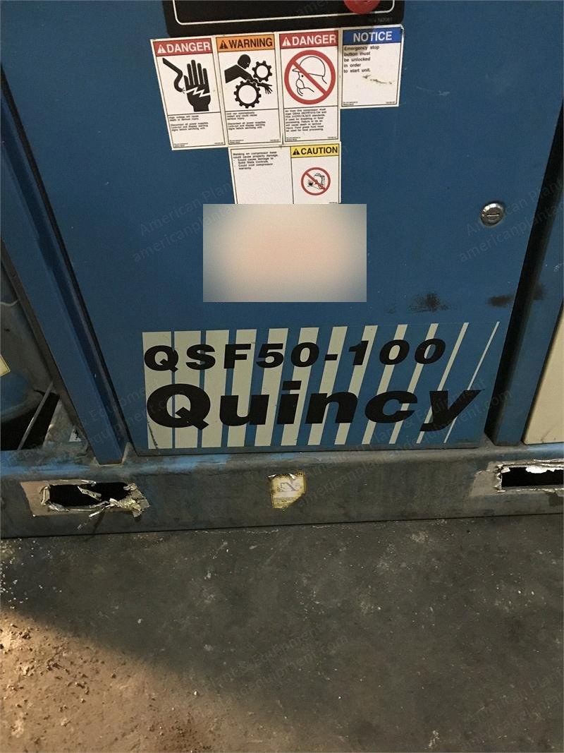 Quincy, QSF50, Rotary Screw Compressor, 50 HP, 230 CFM, 100 PSI, Aftercooler