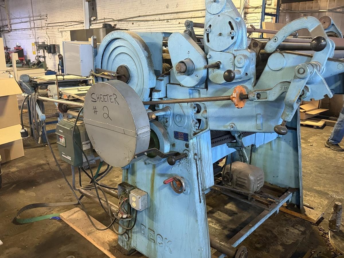 Beck, 55" Sheeter, Shafted Unwind