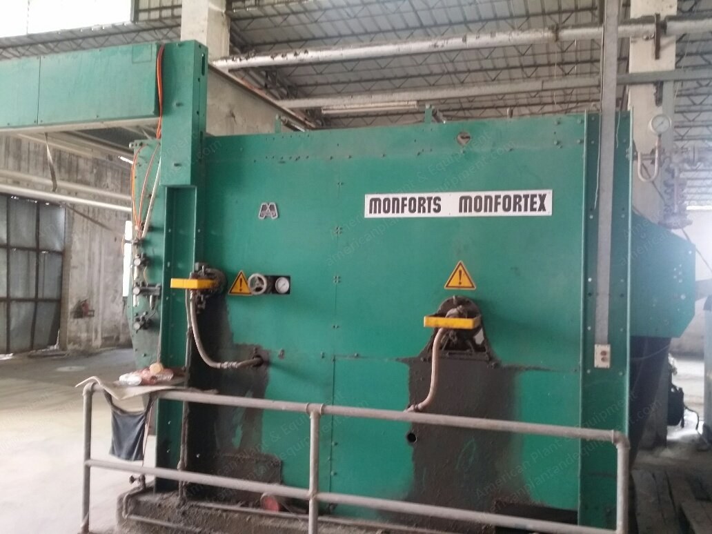 Monforts Sanforizing Machine, 2002, 2000mm Roller Width, with Infeed, Wetting Unit, Pre-Shrink Unit