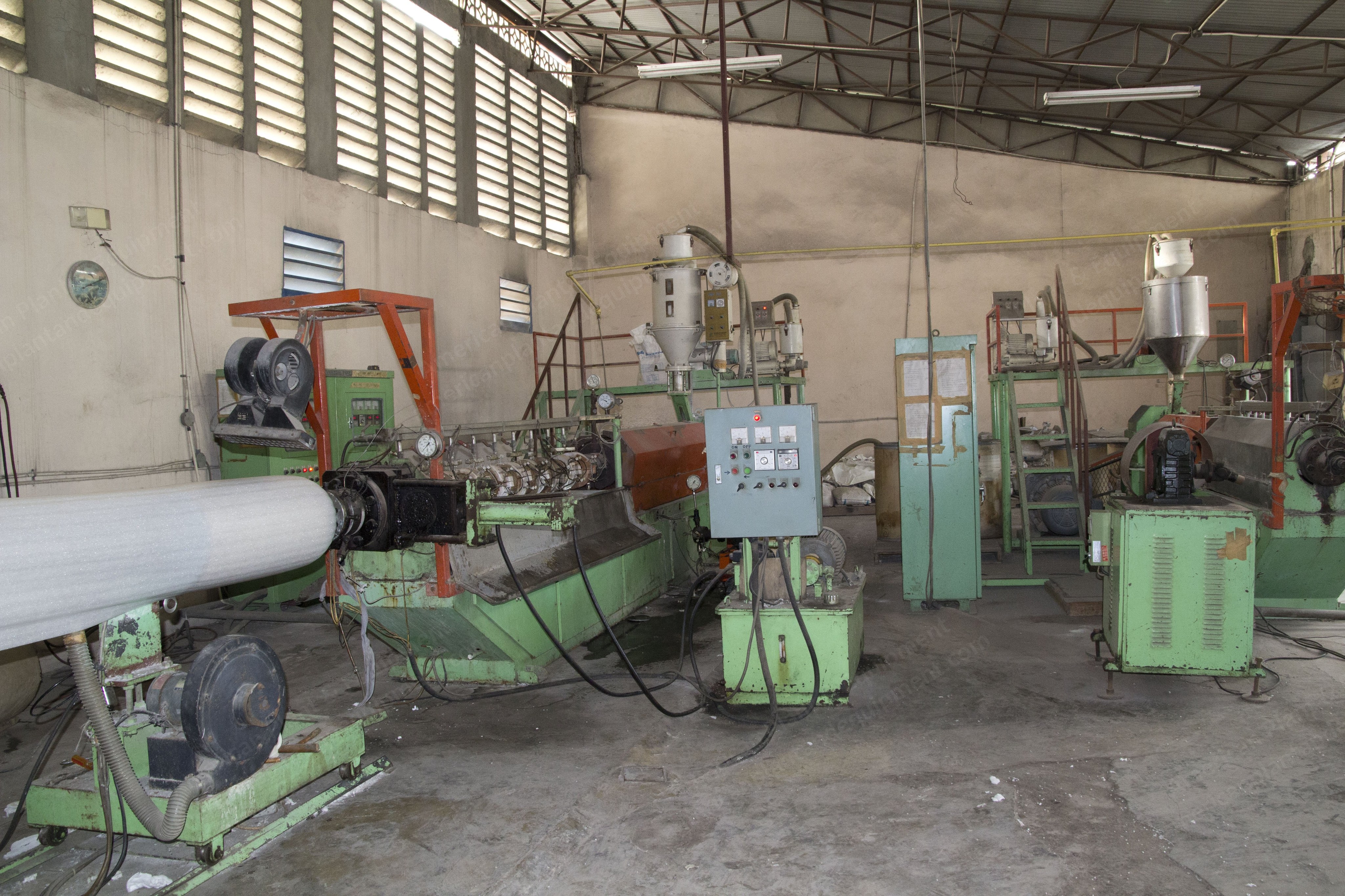 Jongbo, Polyethylene Single Screw Extrusion Plant, 1995, 65mm and 105mm Extruders, with Laminator