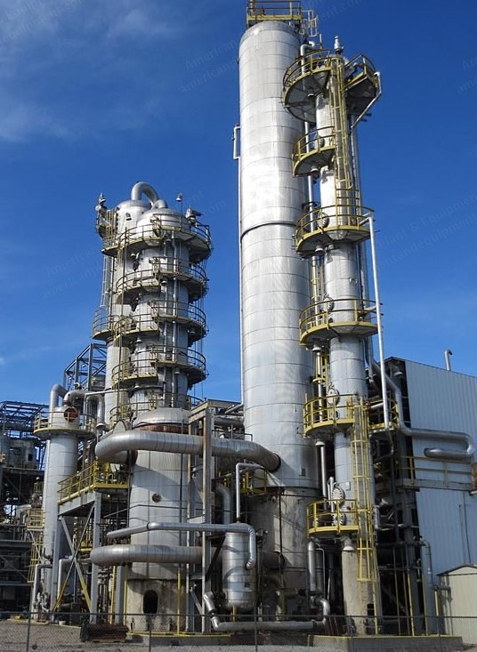 Krupp, Solvent Recovery Column, 1995, 4' Diameter x 70' Seam to Seam, Carbon Steel Shell, 20 PSI