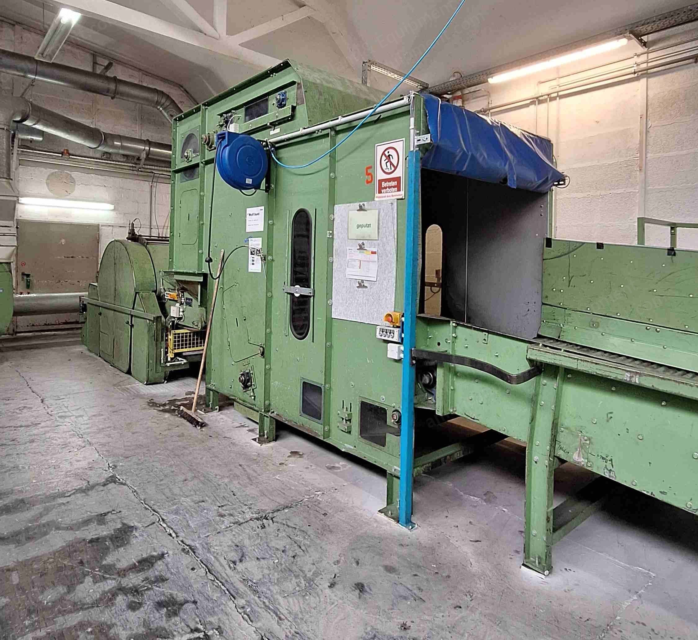 Complete Needle Nonwoven Line, Autefa Cross Lapper, Dilo Hyperpunch Double Needle Loom, 1972 to 2006