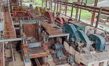 Cane Sugar Mill, 5500 TPD, with 4x 6-Roll Mills 37x78 Inches, 2x 5000 kW Turbogenerators
