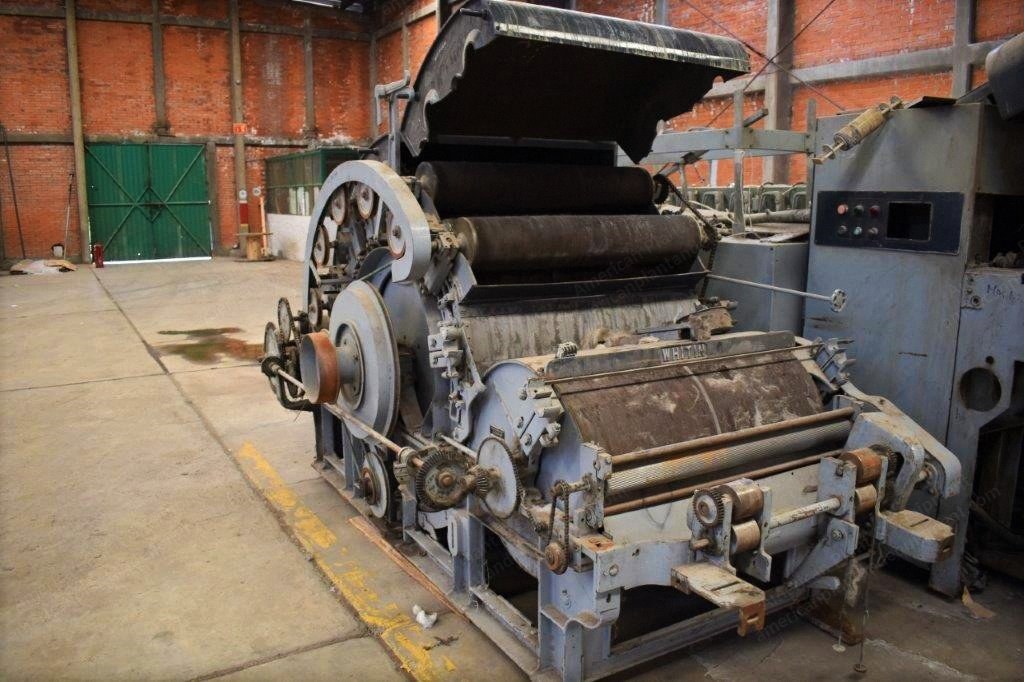 Whitin Roller Top Card, 1200mm Working Width, Hopper Feed, 2 Delivery Exits