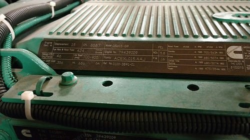 Cummins, DFEH-5966081, 2010, 400kW, 3 Phase, 1800 RPM