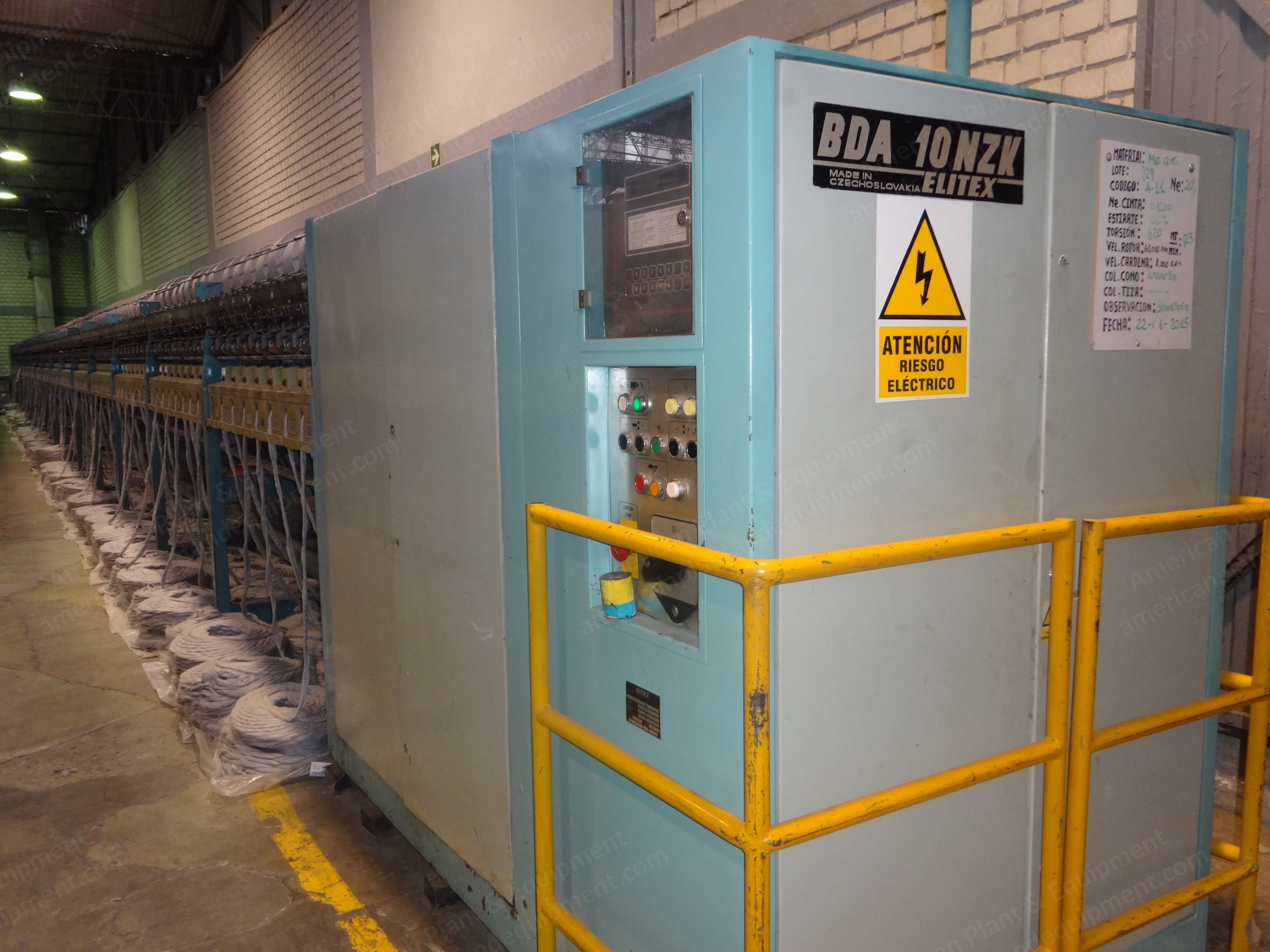 Elitex, BDA 10 NZ, 1990/1992, Open End Spinning Machine, 240 Rotors, 380V