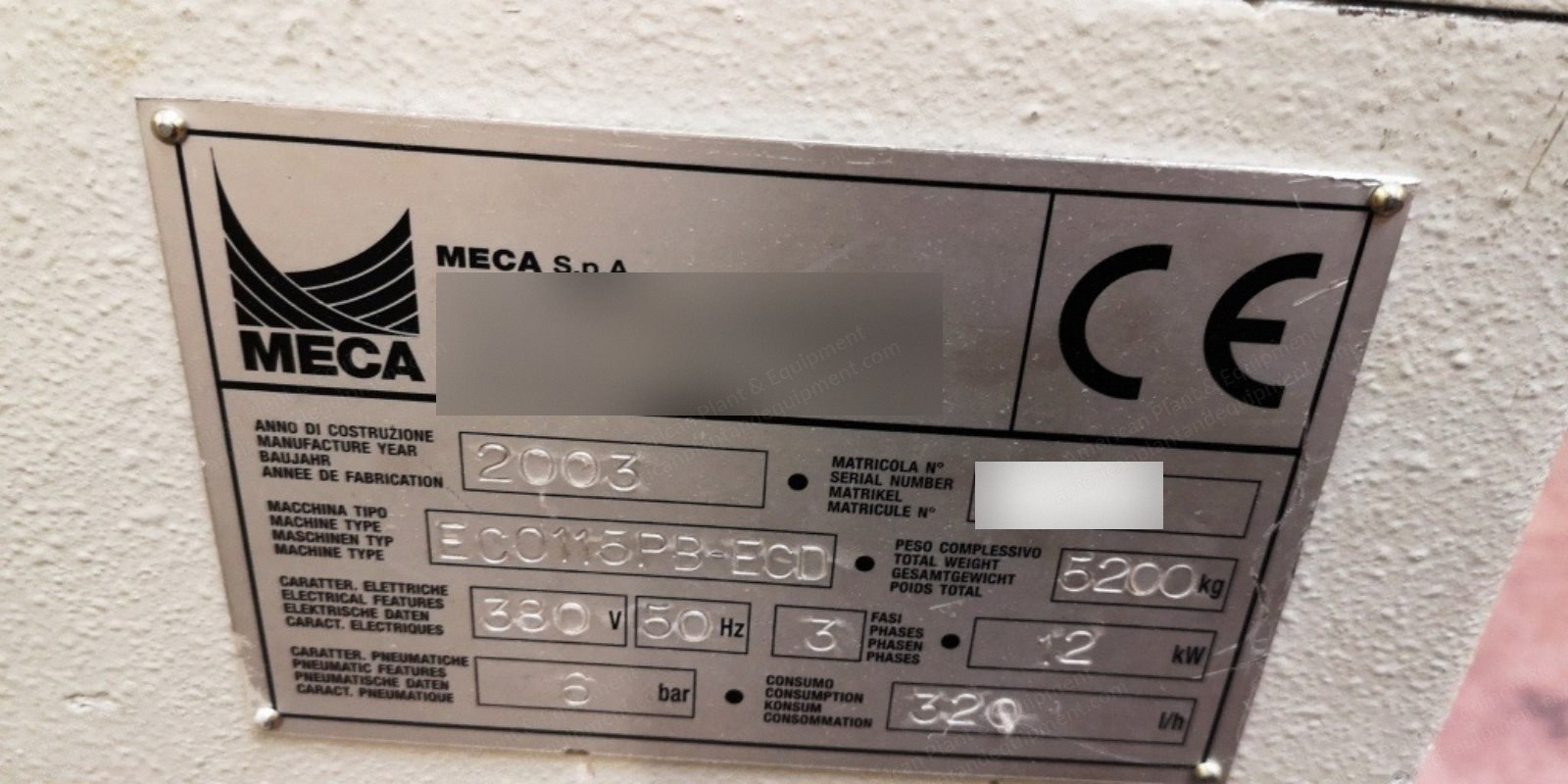Meca, Ecordings Multitech Eco 65 / PB ECD, 2003, 1650mm Width, 2-Needle Bars, 650 RPM, with HU.8 Panel Cutter