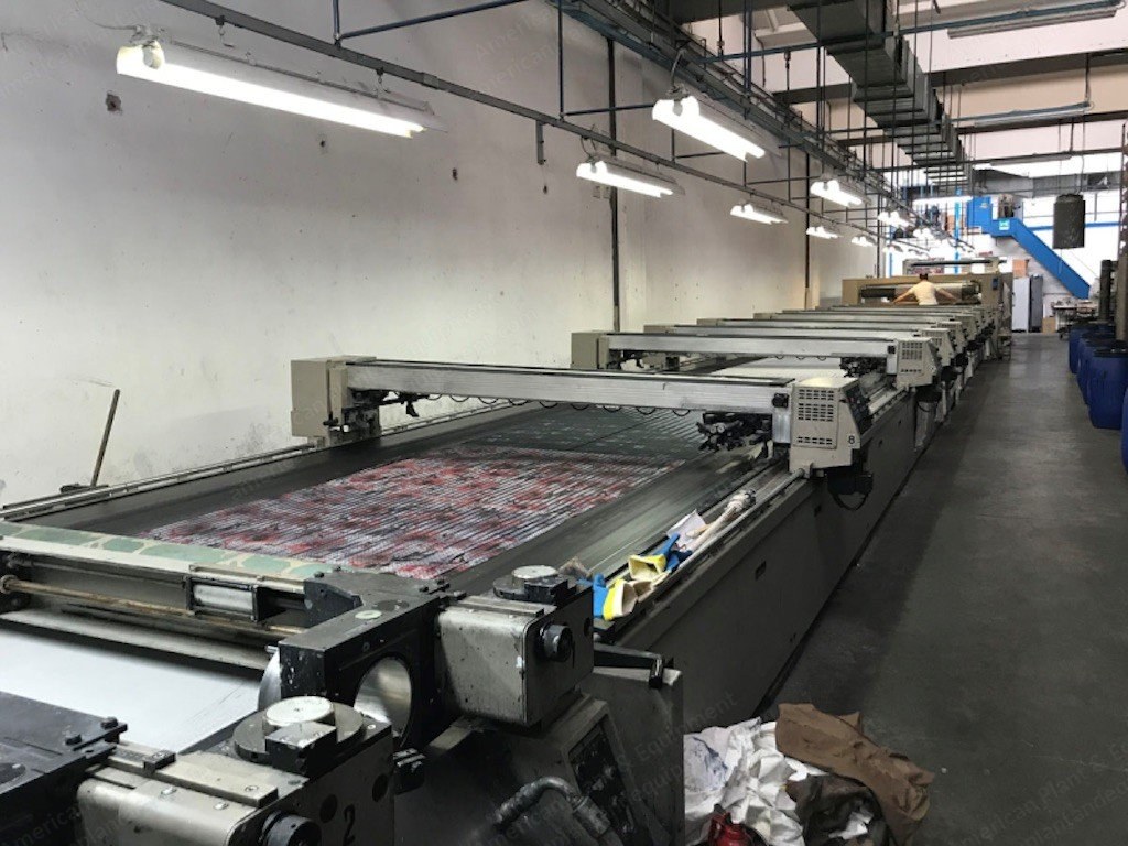 Reggiani, Avant, 1998, 1800mm Working Width, 8 Colors Flat Screens, 2 Heads Rotary Screens, Gas Dryer