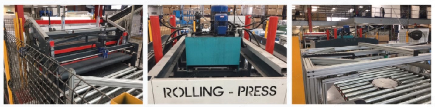 MPT Group, Mattress Rolling Press, 5 Stations, 270-500mm Variable Diameter, 1800x2000mm Max Size