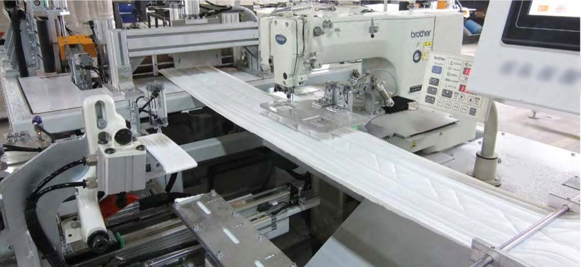 Elektroteks, Leon-VHD-FA, Automatic Vertical Handle Attaching Border Measuring and Cutting Workstation, 2x Juki LK1910H Sewing Heads, 2500 RPM