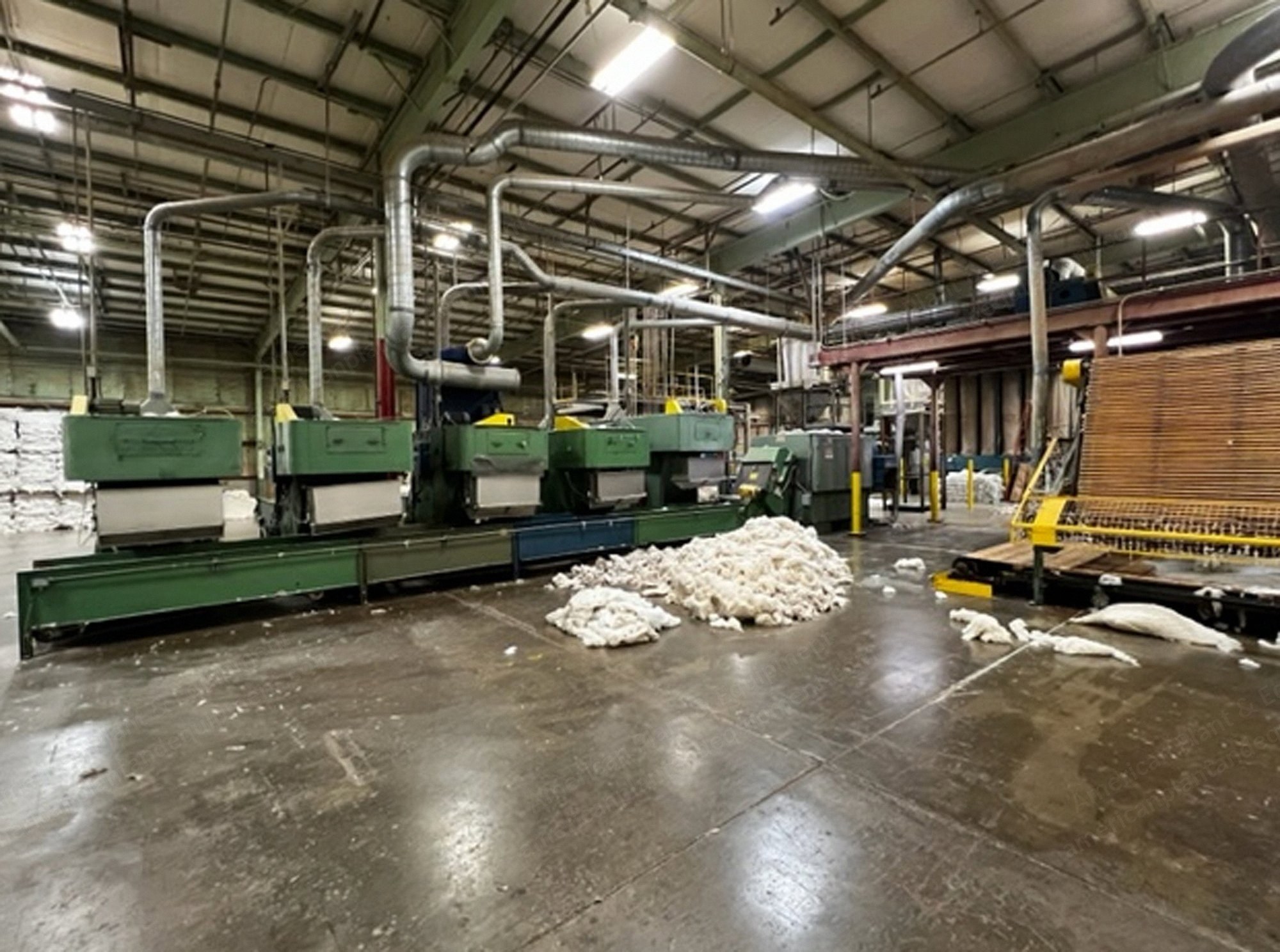 Complete Garnet Fiber Production Line, 84" Width, 5 Weigh Pan Feeds, 3 Proctor & Schwartz Garnets