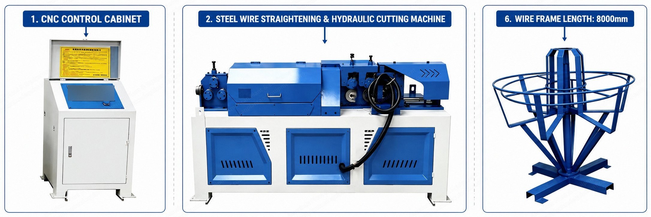 NovaStar, TZ-4/8, CNC Steel Wire Straightening & Hydraulic Cutting Machine, Max Wire Diameter 8.0mm, Length 8000mm, Speed 35m/min