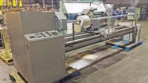 Eastman Fabric Roll Slitter, 120" Roll Capacity, 14" Max Diameter Cut, 220V 3 Phase