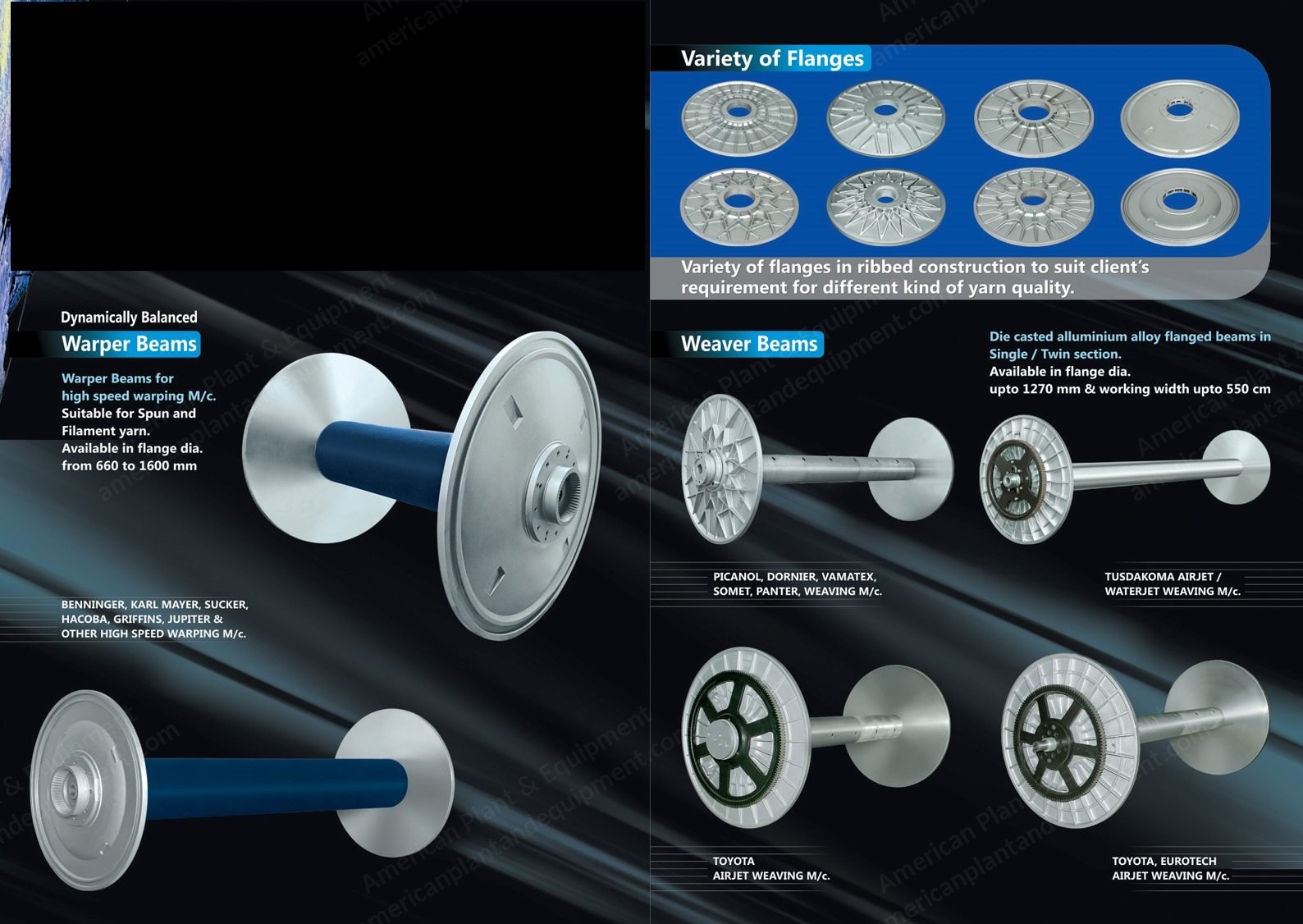 Panchal, Warp Beam, Twin Weaver Beams, 3300mm Sulzer Loom, 800mm Flange, 150mm Barrel