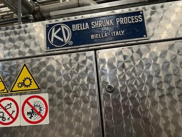 Biella Shrink Process, Vulco Cran, 1998, 2200mm Working Width, Continuous Setting Crabbing, Corino Padder