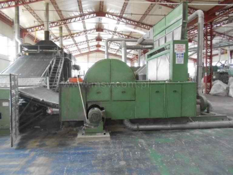 Nonwoven Spraybonding Line, 1985, 2500mm Working Width, 150 kg/hr Capacity