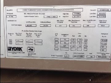 York, YCIV0227VA46VABBXTO, 2009, 227 Tons, 460V, Air Cooled Chiller