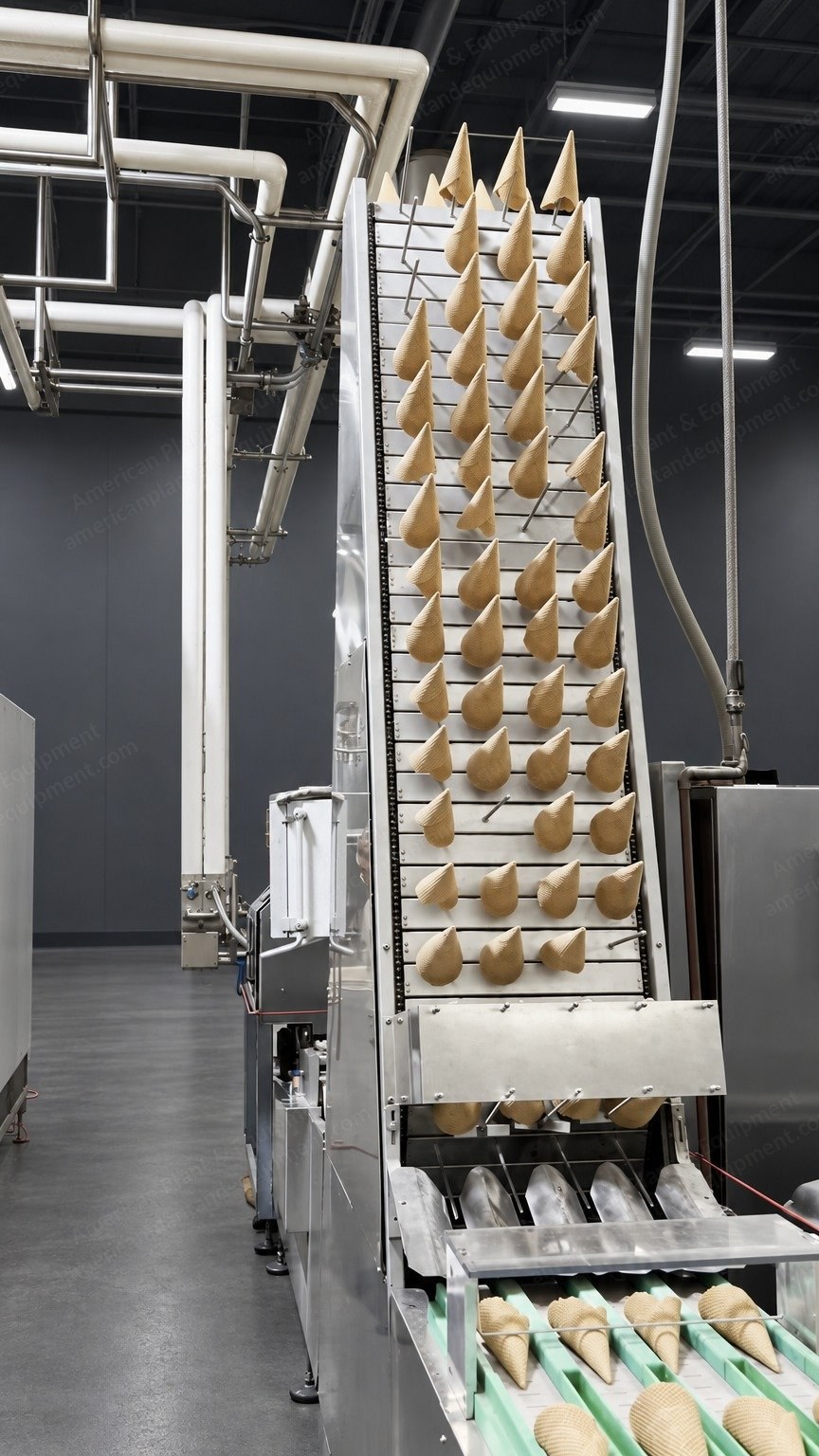 Steinhoff, PRO 4053, 2006, Sugar Cone Wafer Line, 53 Baking Plates, Gas Fired, 140 kW, 480 V, 50 Hz