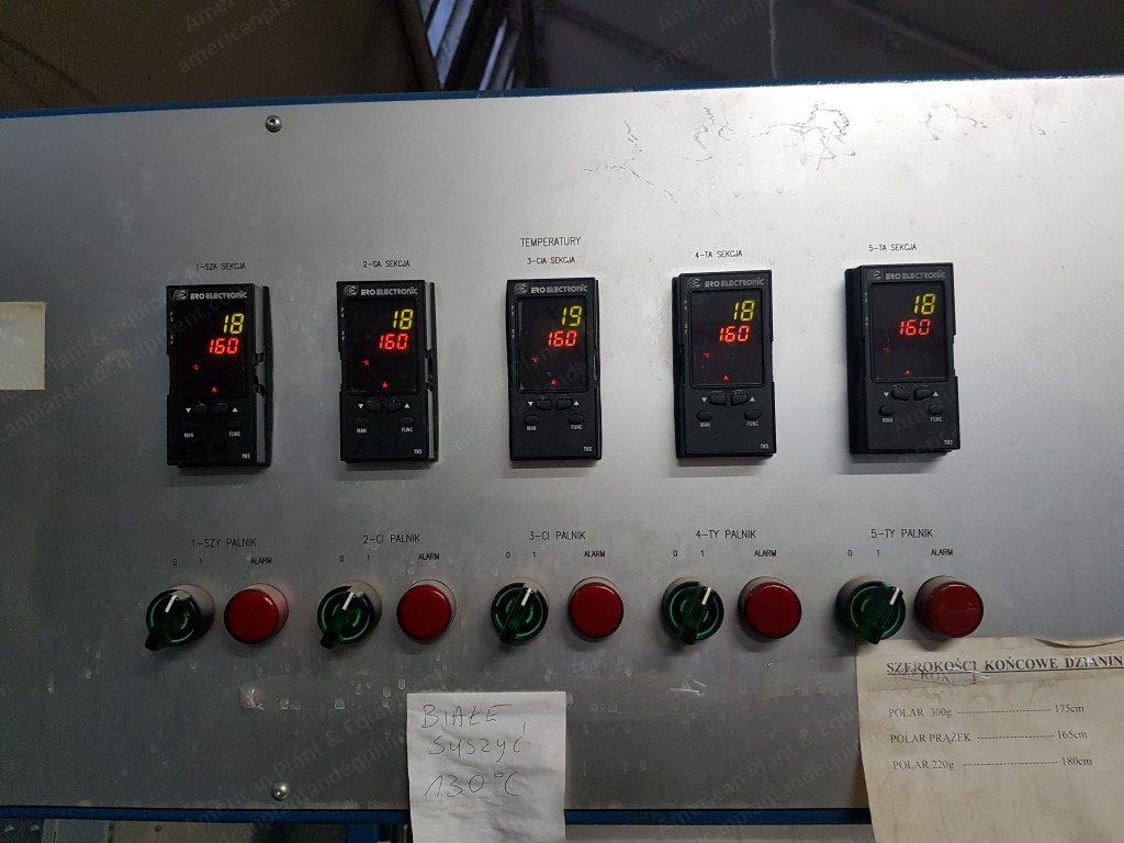 Muzzi, Stenter, 2003, 2400mm Working Width, 5 Chambers, Gas Heated