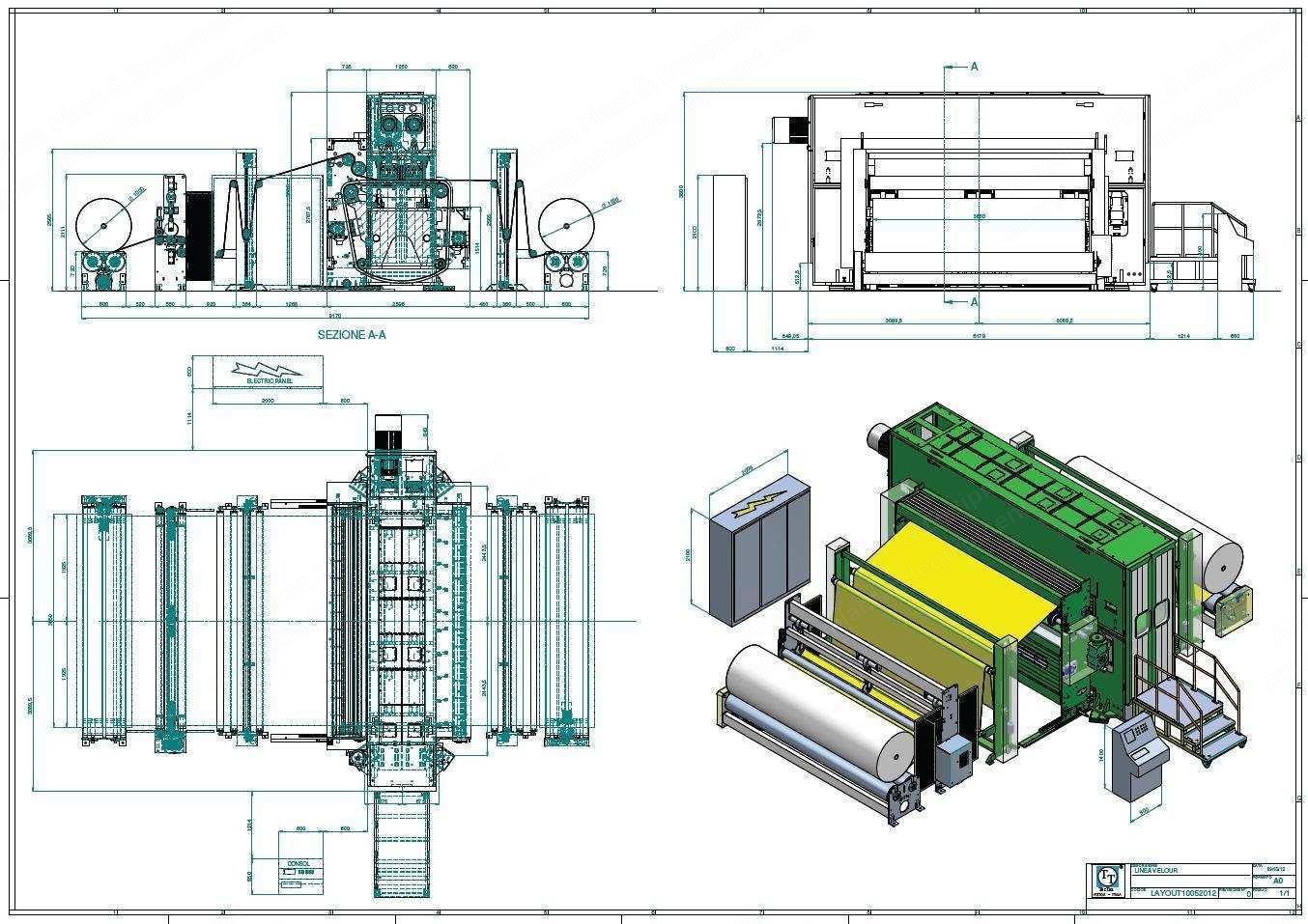 Tectex, VAG160/T, 2012, Velour Needle Loom, 3850mm Working Width, Double Board Down Stroke, 1500 RPM