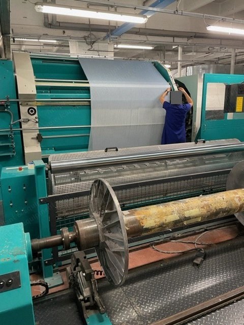 Karl Mayer, GOM 16, 2007, Working Width 2200mm, Double Beaming, Waxing Device