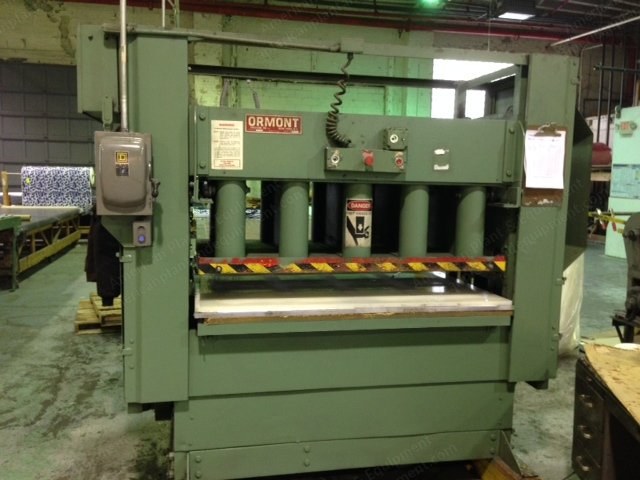 Ormont Receding Head Die Cutter, 60x40 in Bed, 60 Ton, 180 in Belted Conveyor