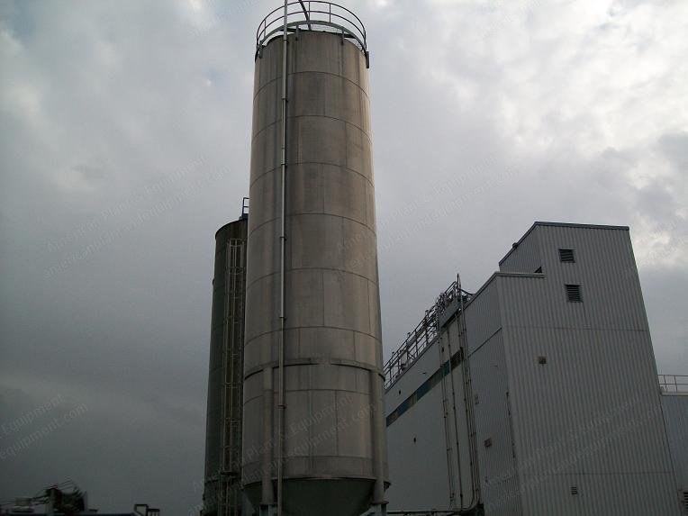 Imperial Industries, Didier, Silos for Polyester and Nylon Chip, 90 to 225 Tons, Aluminum and Stainless Steel Construction