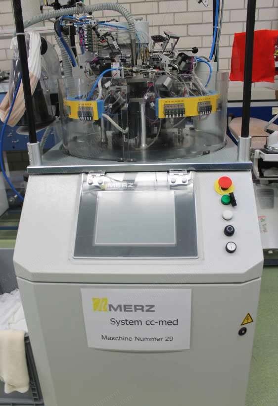 Merz, CC4 II, 2015, 3 3/4" and 4 3/4" Cylinder, 400 and 420 Needles, 34 and 38 Gauge, Medical Compression Sock Machines