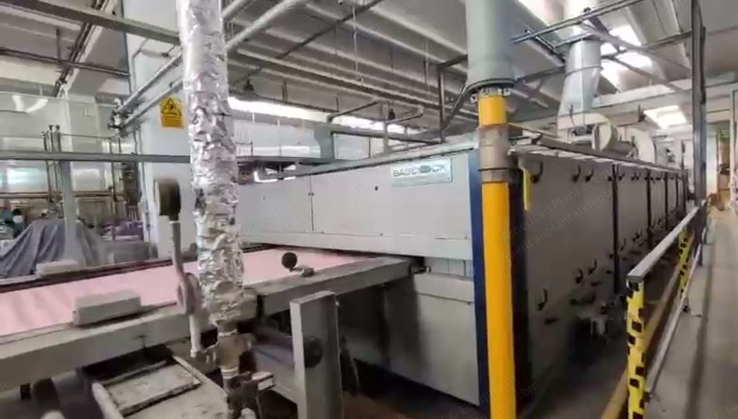 Babcock, 2000, Stenter for Knitted Fabrics, 2,200 mm Working Width, 5 Chambers, Gas Heated, with Padder and Mahlo Weft Straightener