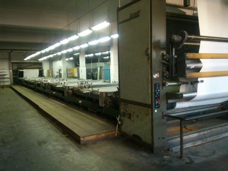 Buser, F-2490/16/6L, 1990, 2200mm Width, 6 Colors, Flat Bed Screen Printer