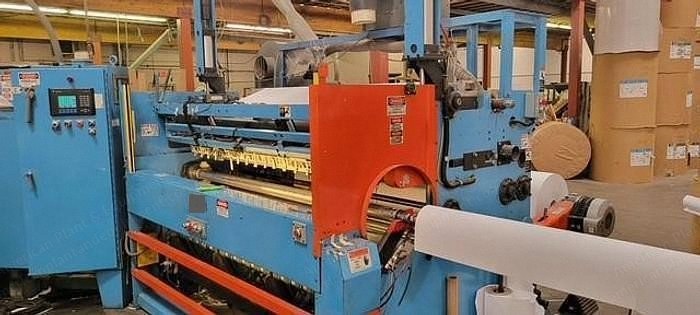 CEI/Gerbco, Counter Roll, Used 72" Slitter Rewinder, 16" Rewind Diameter, Semi-Automatic
