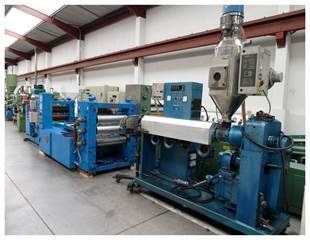 Boston Kaufman Lab Small Scale Sheet Line, 735mm Wide, 50mm Extruder, 3 Roll Stack