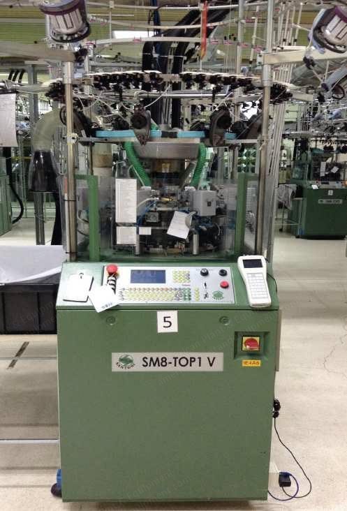 Santoni, SM8-Top1 V, 2005, Seamless Knitting Machine, 11" to 14" Cylinder, 28 Gauge